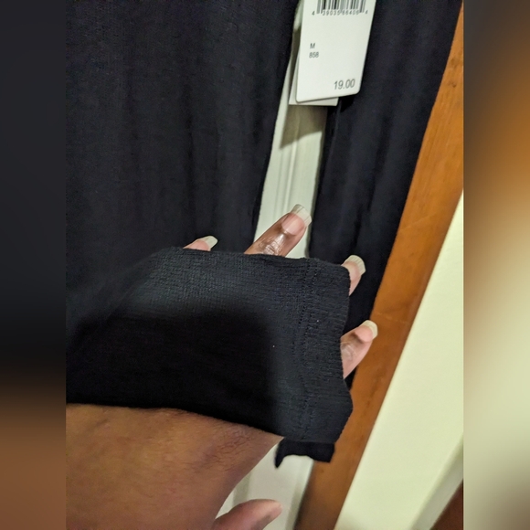 BP NWT Black Long Sleeve Ribbed Sheer Shirt Size Medium - Picture 5 of 8